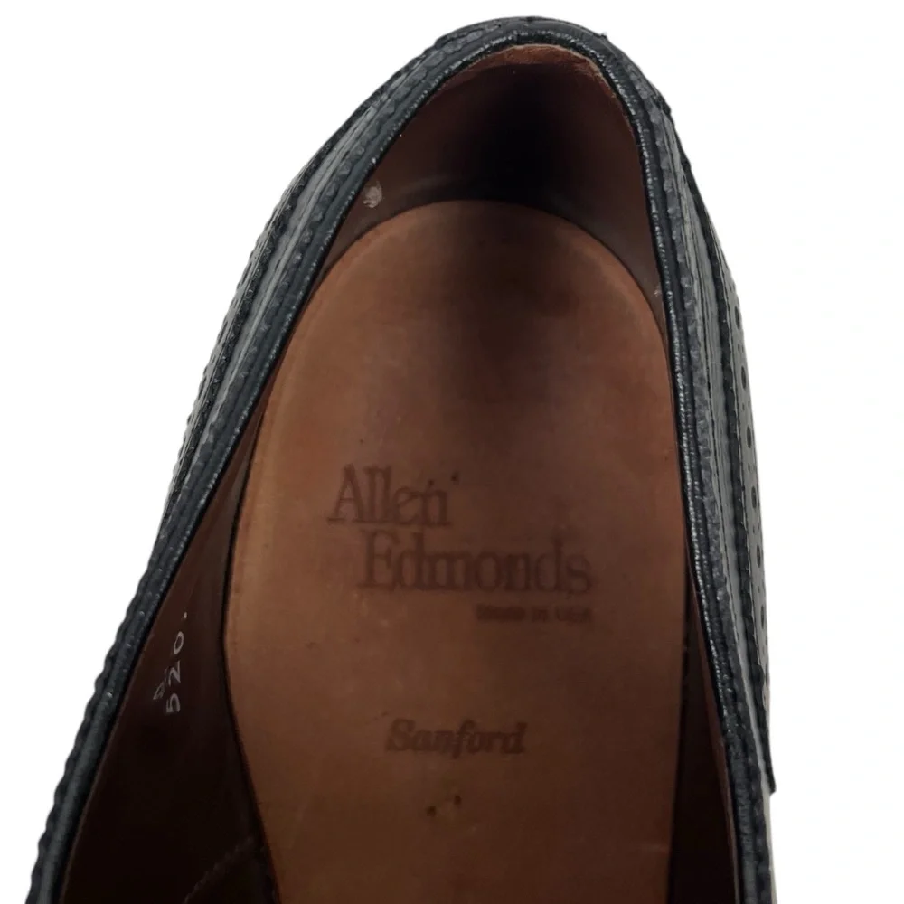 Allen Edmonds Sanford Black Cap Toe Oxford Dress Shoes 8.5 C Casual Formal